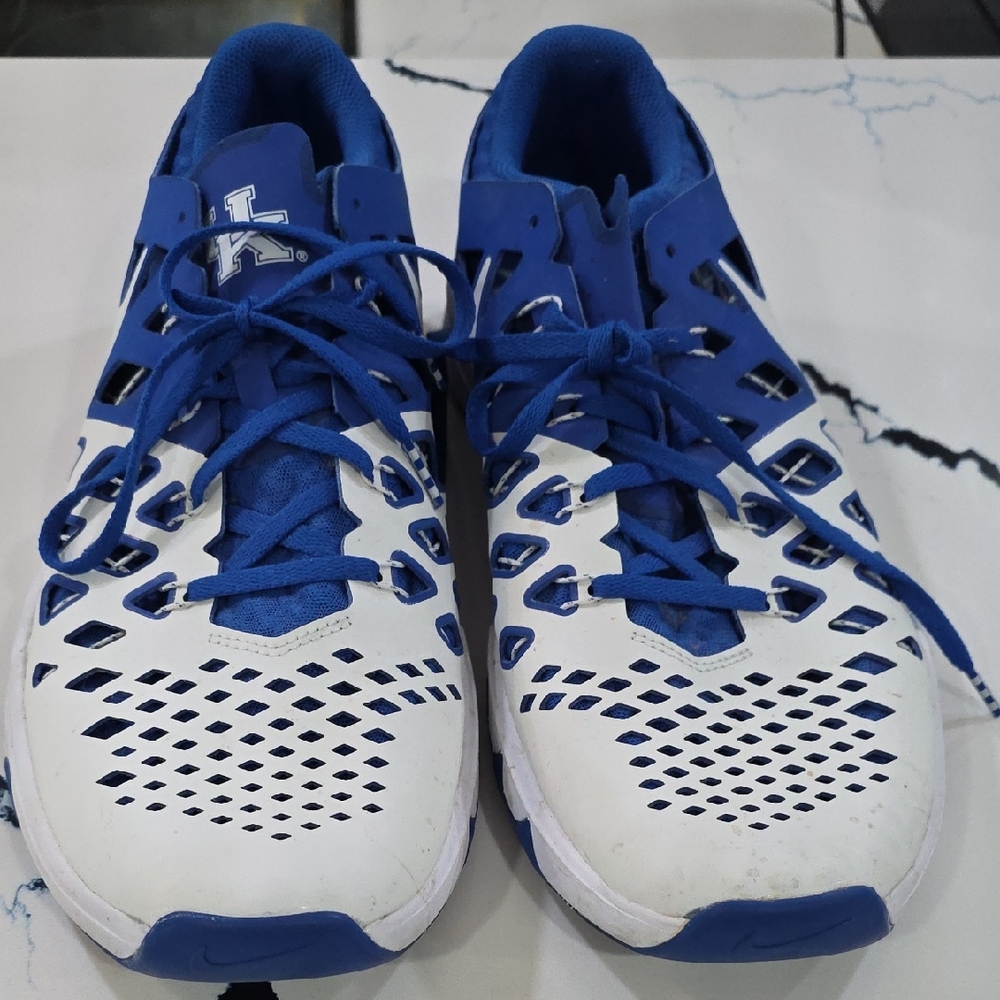 Nike White and Blue University of Kentucky Athletic Sneakers